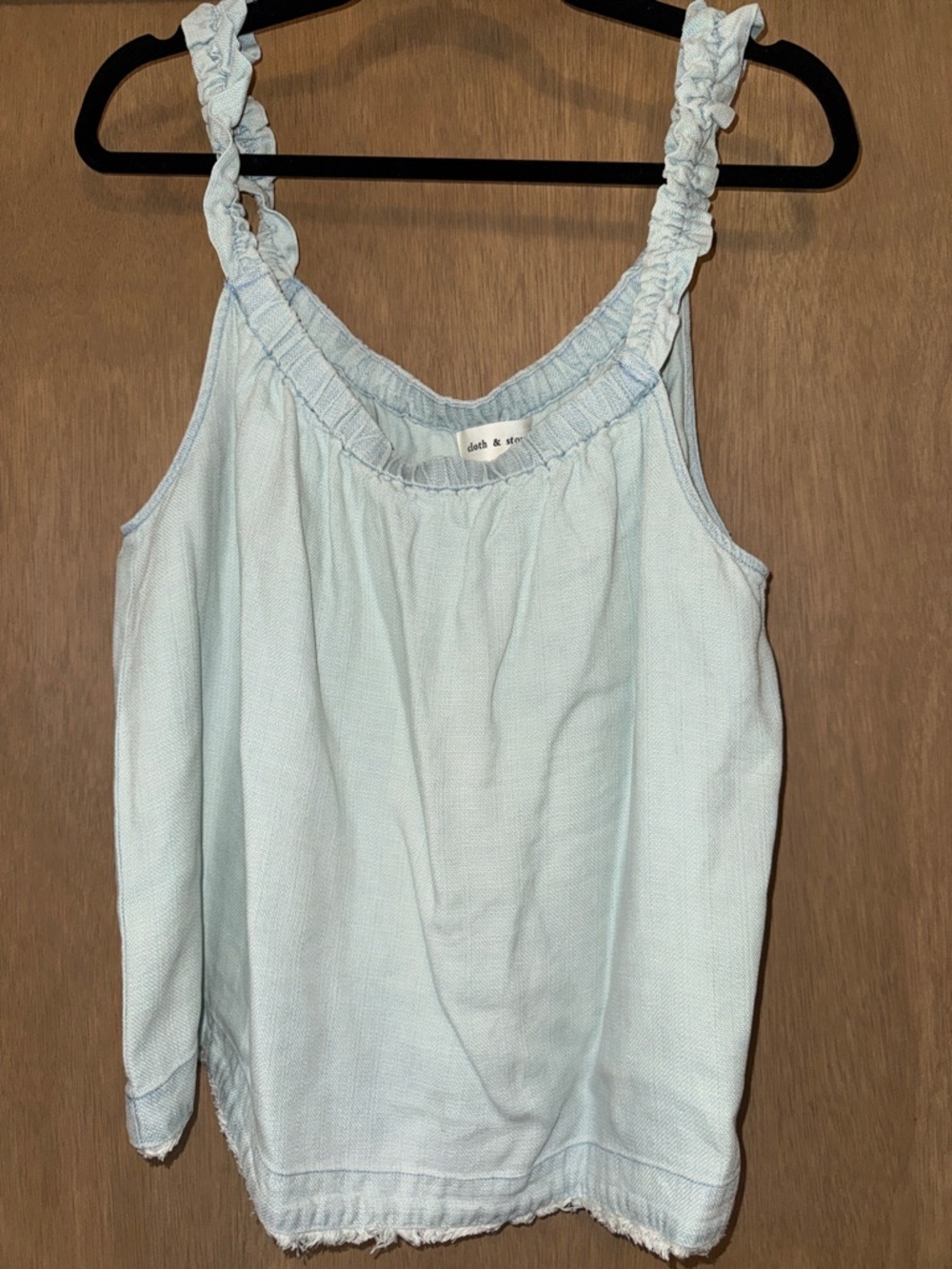 Cloth & Stone  Light Blue denim Ruffle-Strap Camisole XL